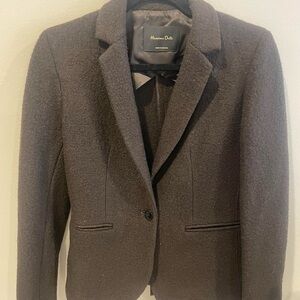 Massimo Dutti Dark Brown Wool Jacket